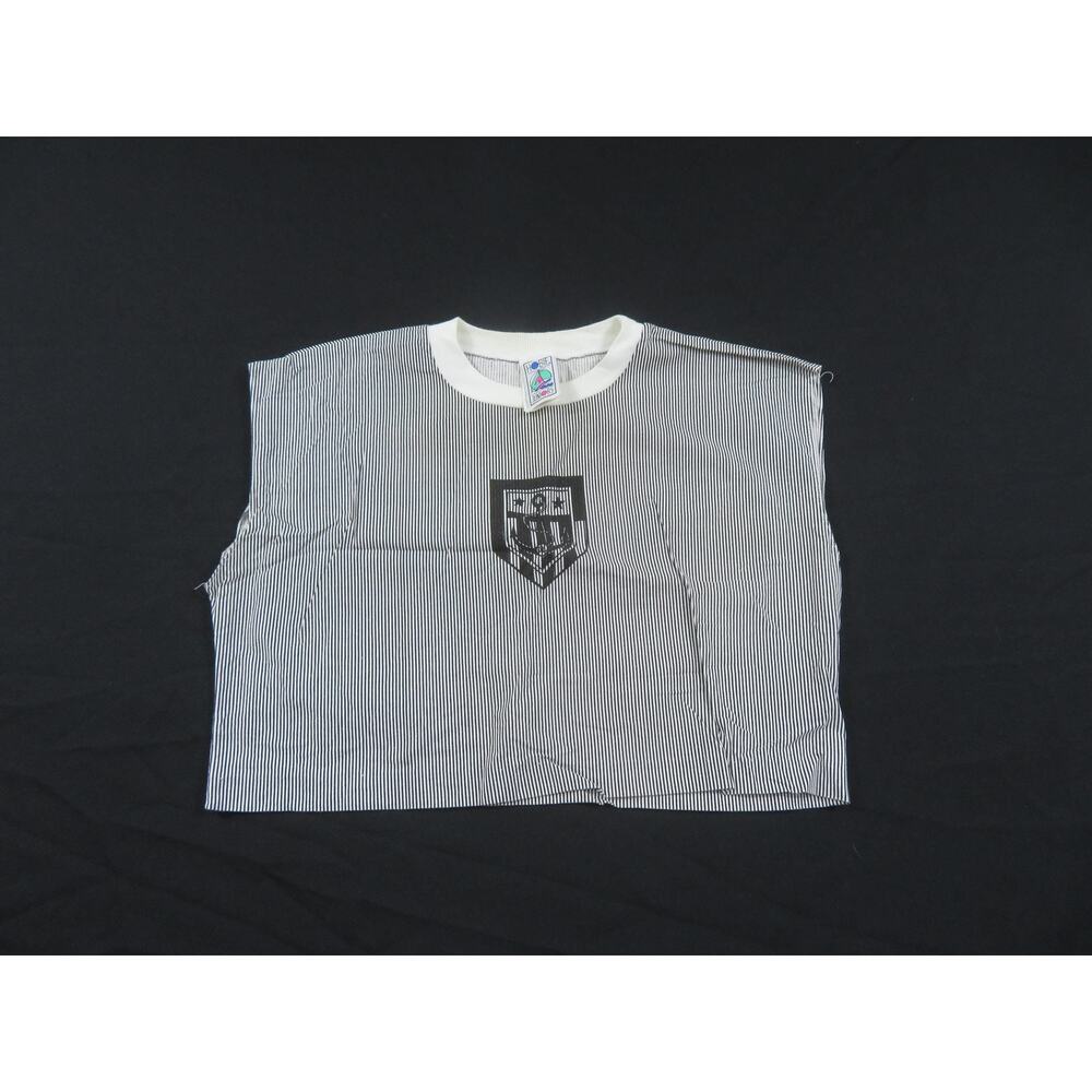 Hobie Sleeveless Shirt Crop Top Black White Striped Hobie Juniors Sz L 1980s